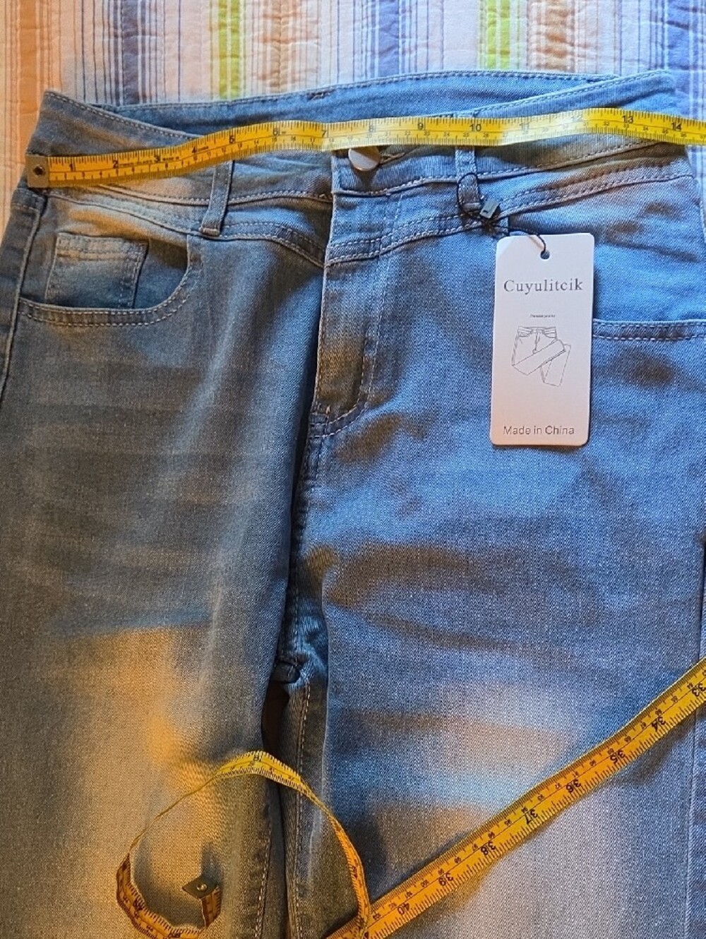 Women's Light Blue Embroidered Hem Jeans - Picture 5 of 7